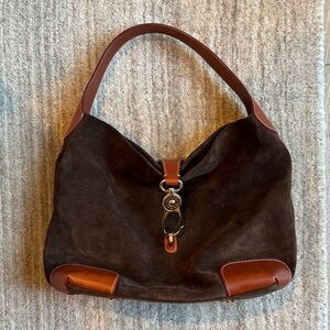 Dooney Bourke cocoa suede hadbag